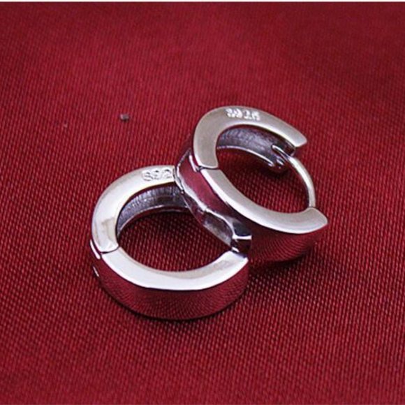 NEW 925 Sterling Silver Small Round Hoop Earrings - Picture 5 of 12